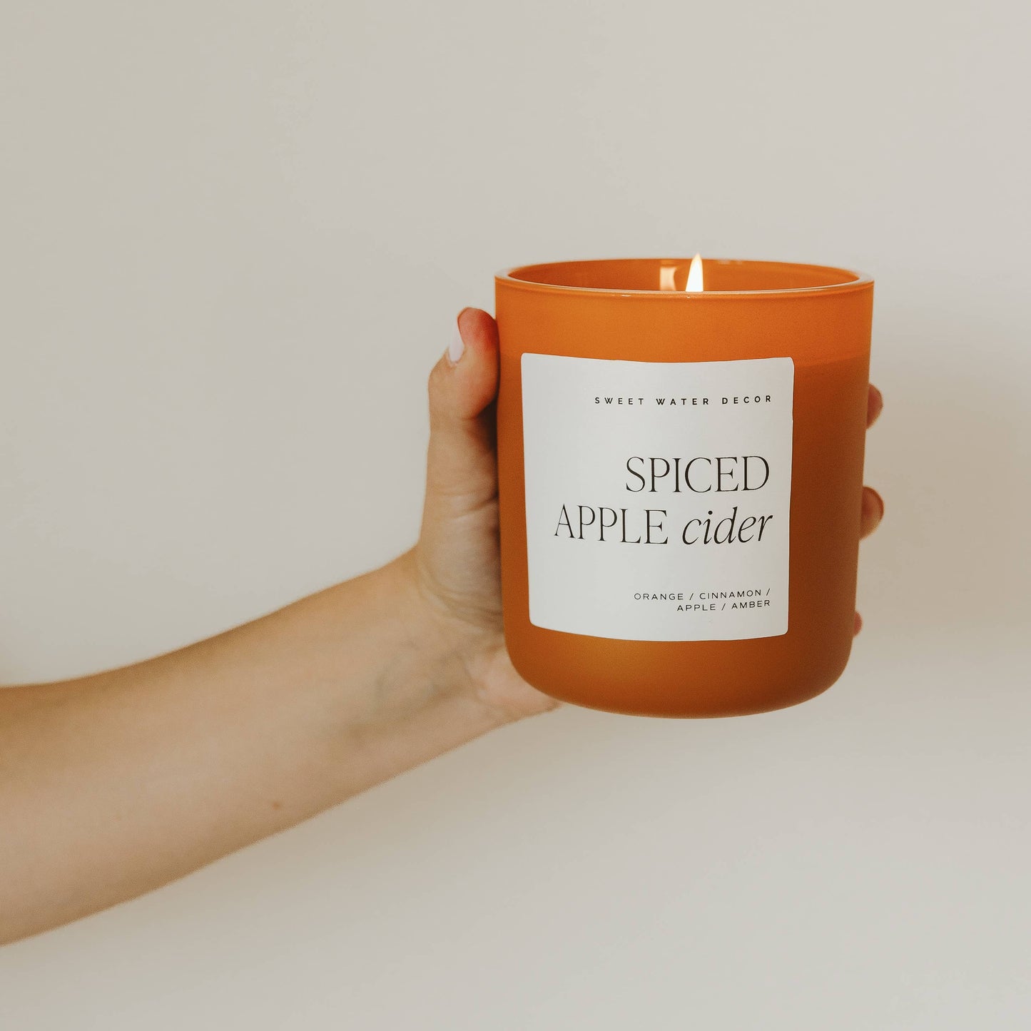 Candle: Spiced Apple Cider 15 oz Soy Candle, Matte Jar
