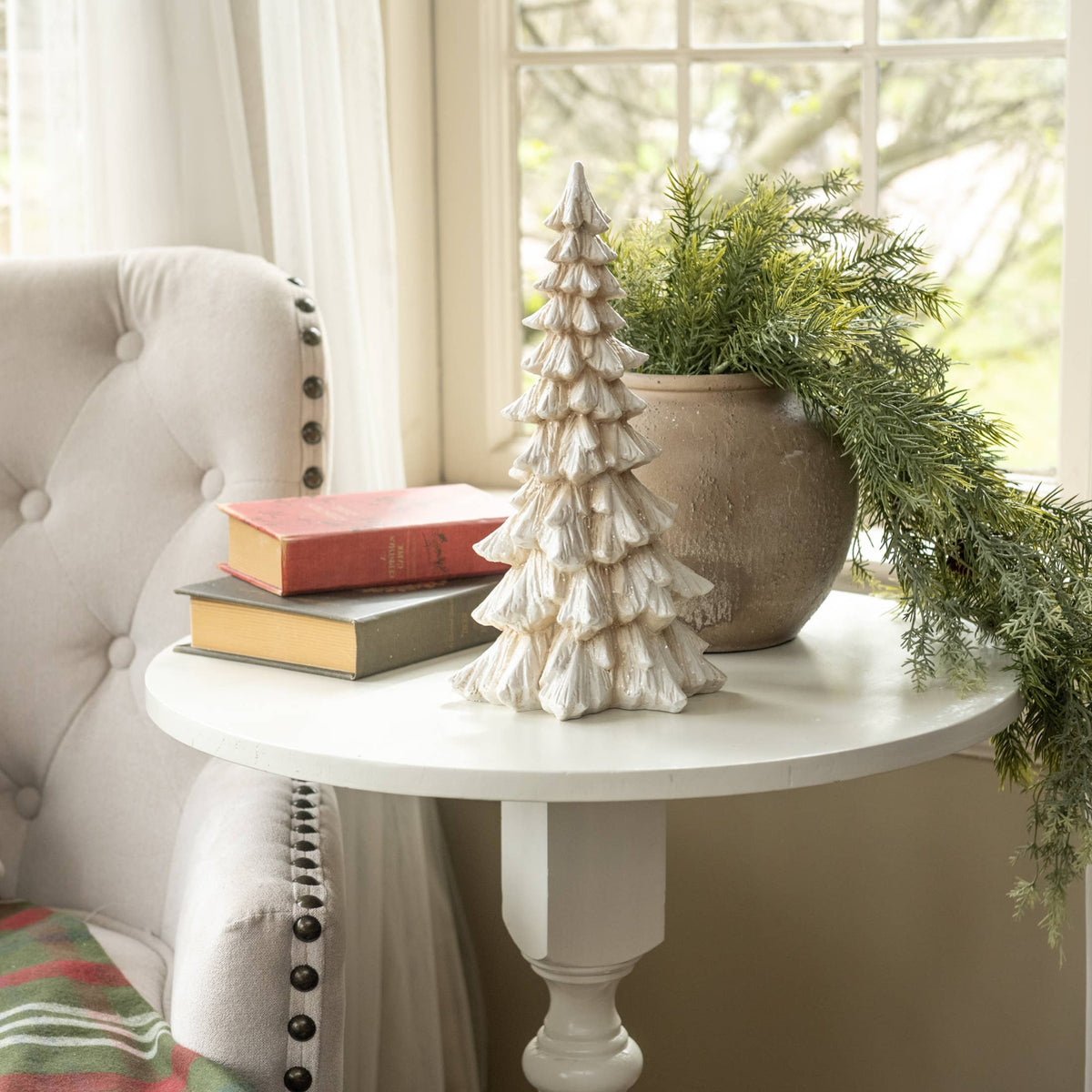 Ragon House - 12" GLITTERED CREAM TREE