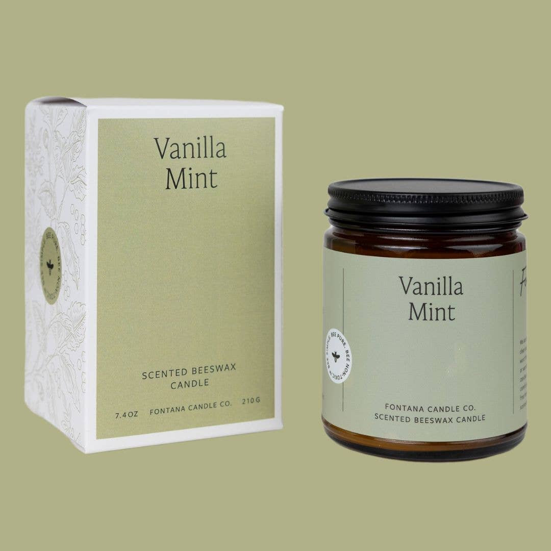 Vanilla Mint Essential Oil Jar Candle: 9 oz