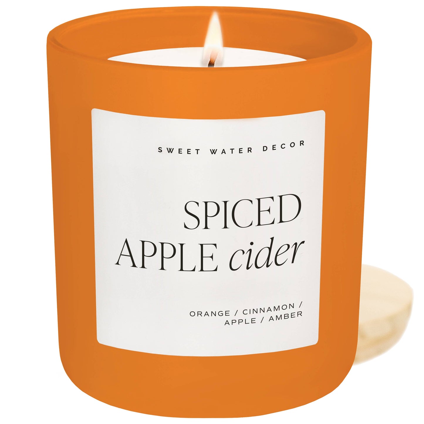 Candle: Spiced Apple Cider 15 oz Soy Candle, Matte Jar