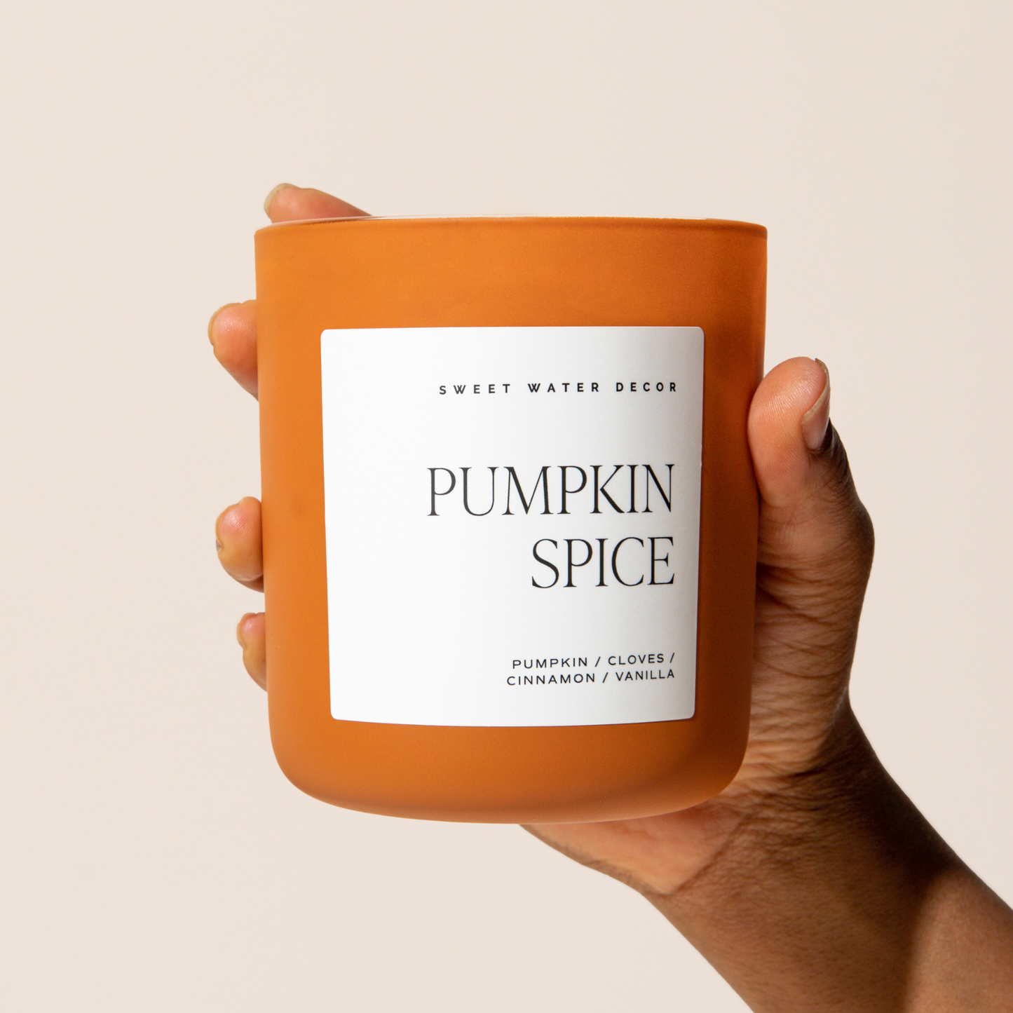 Candle: Pumpkin Spice 15 oz Soy Candle, Matte Jar