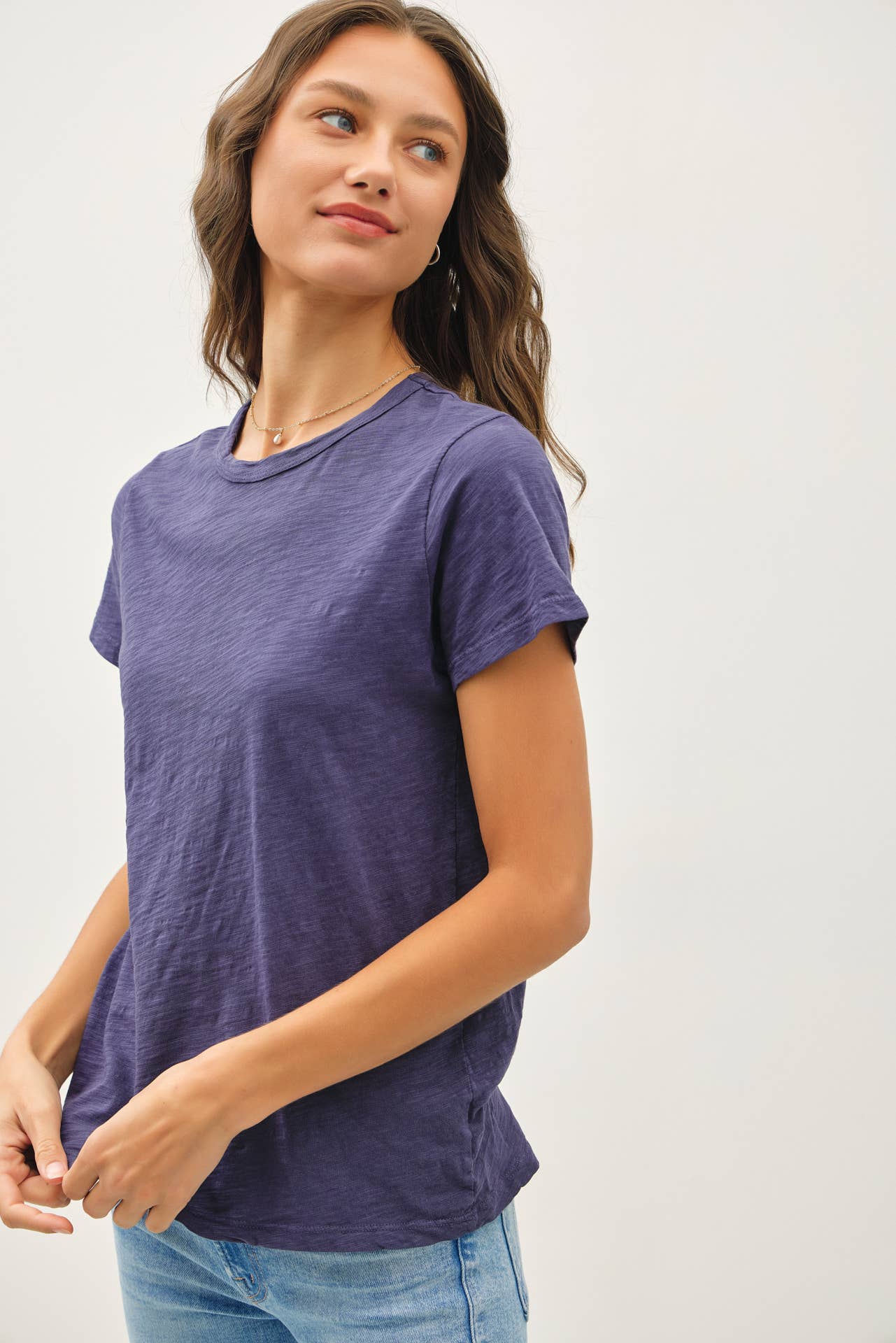 Garment Dyed Slub Tee: CHAMBRAY