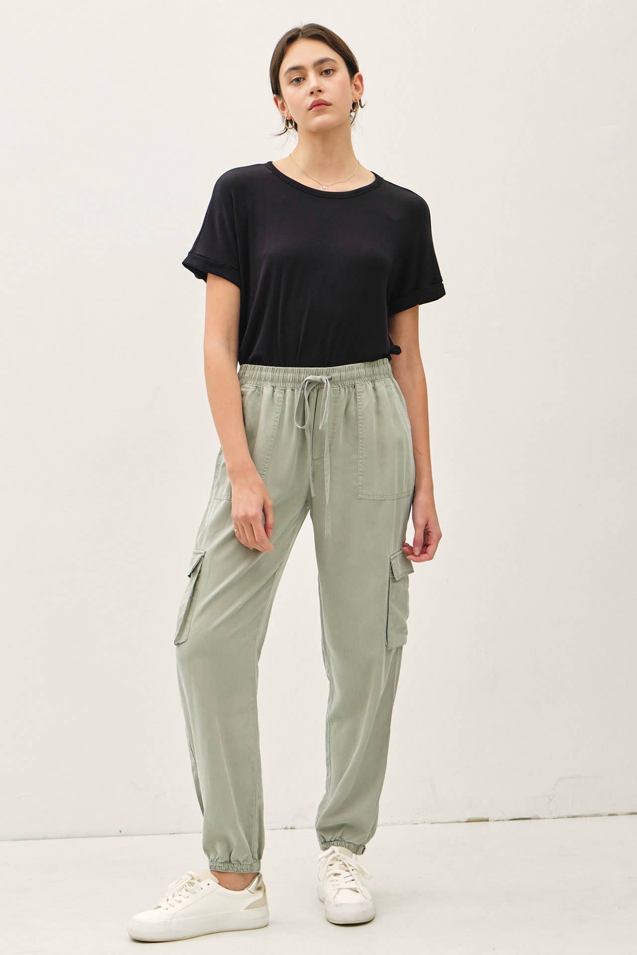 Cargo Tencel Joggers: EARTH GREY