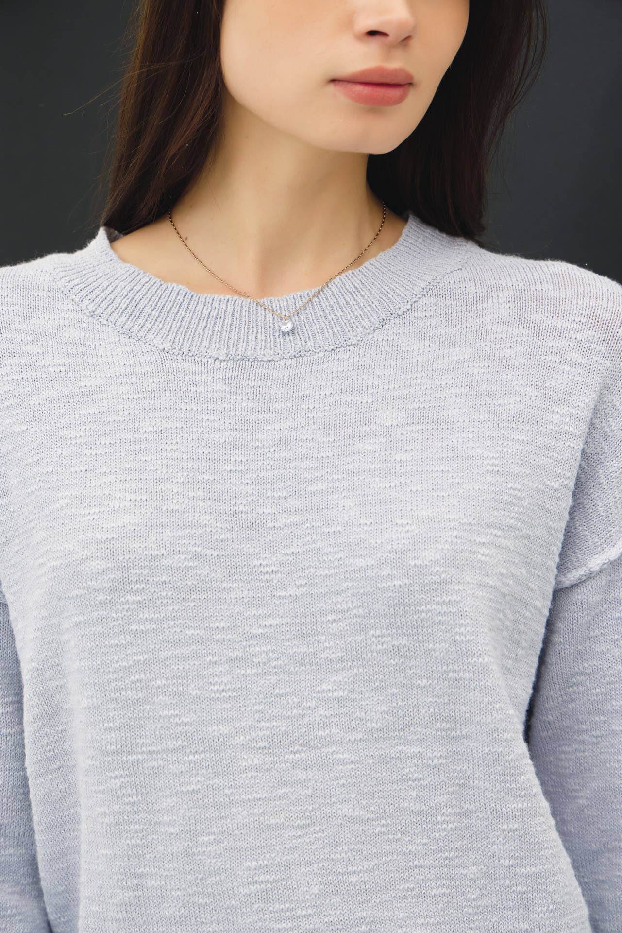 Relaxed Fit Cotton Slub Sweater: DUSTY ROSE