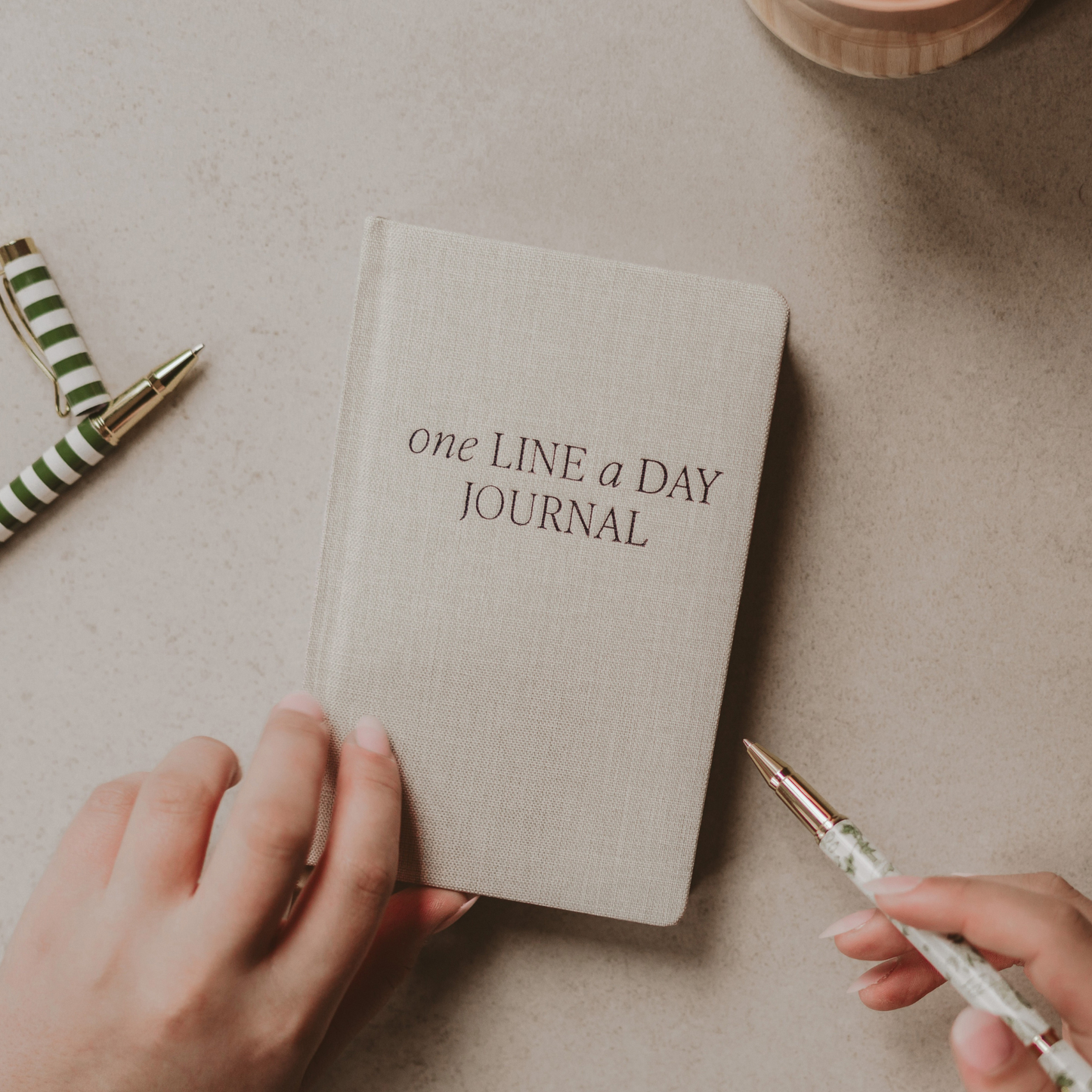 Journal: Tan One Line A Day Fabric Journal