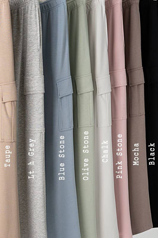 Relaxed Fit Cargo Sweatpants: CHALK