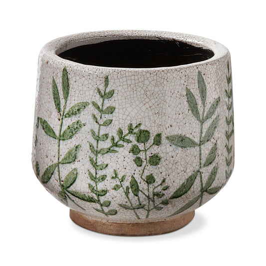 Foliage Footed Planter Large - Green