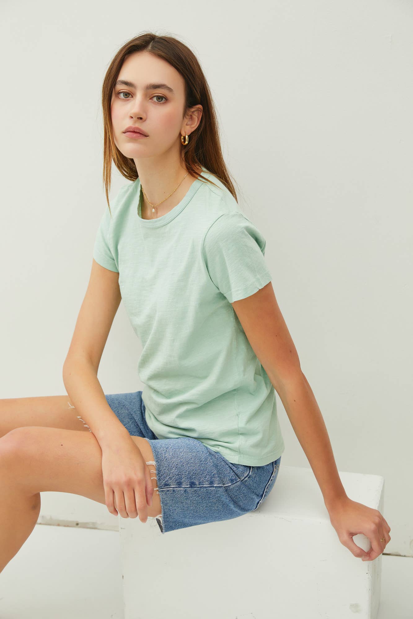 Garment Dyed Slub Tee: LEMON