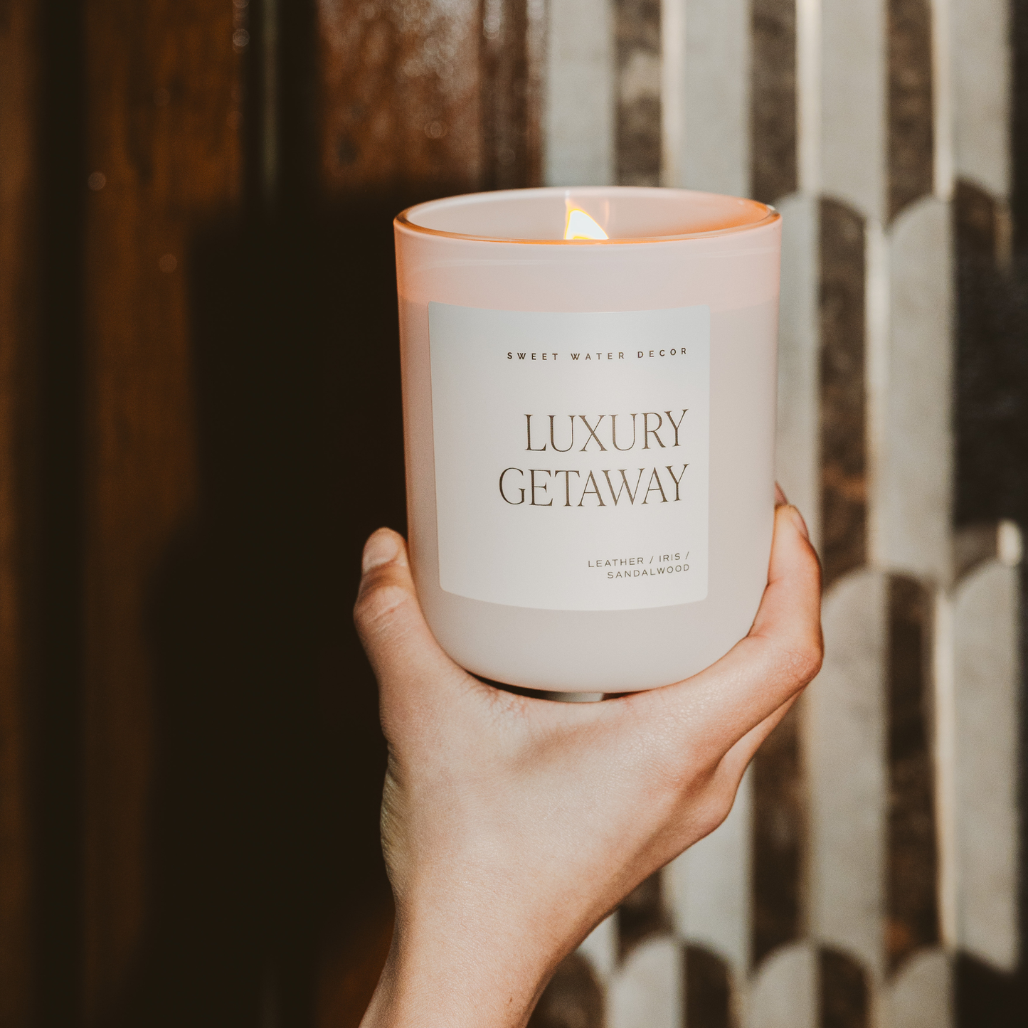 Candle: Luxury Getaway 15 oz Soy Candle, Matte Jar