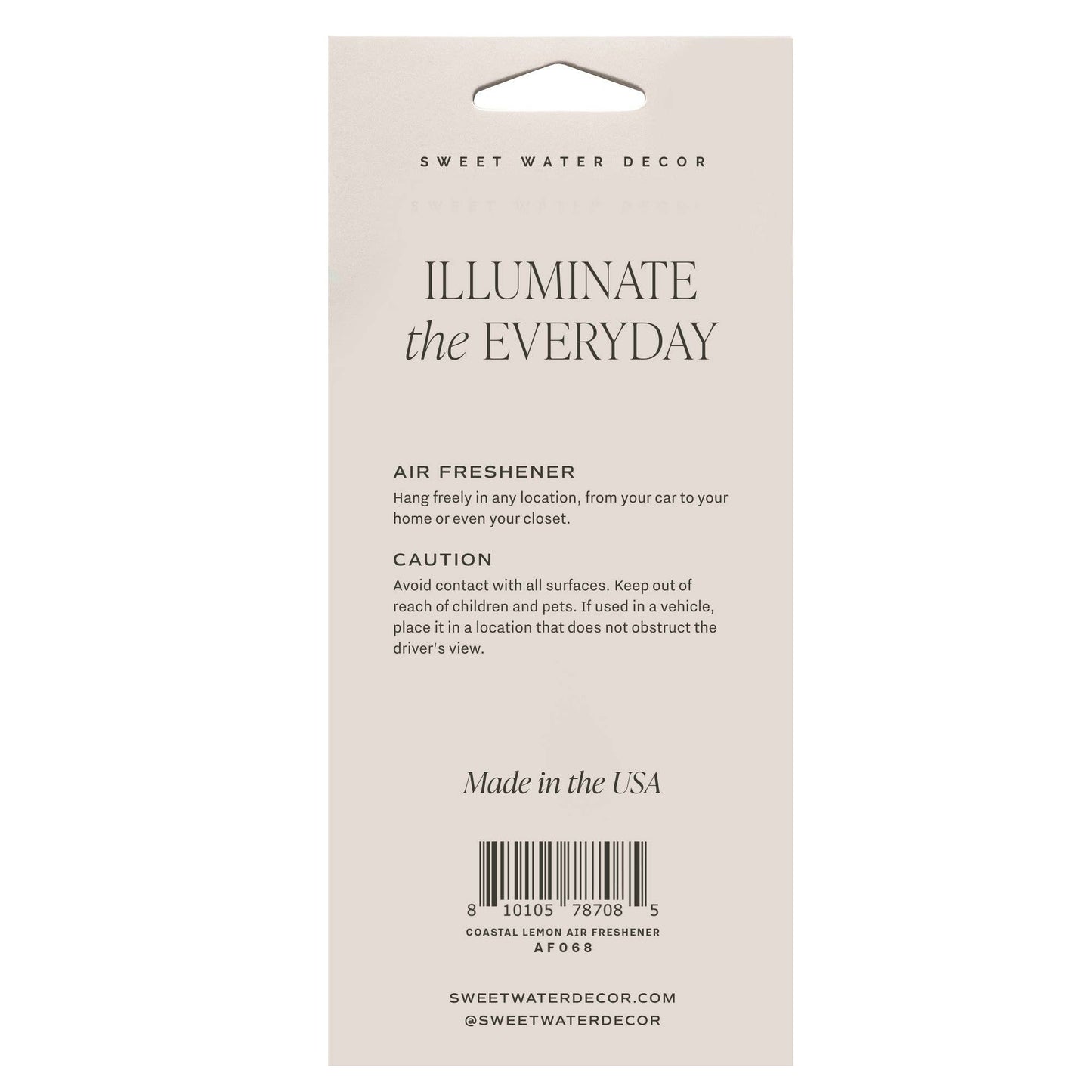 Hanging Air Freshener: COASTAL LEMON