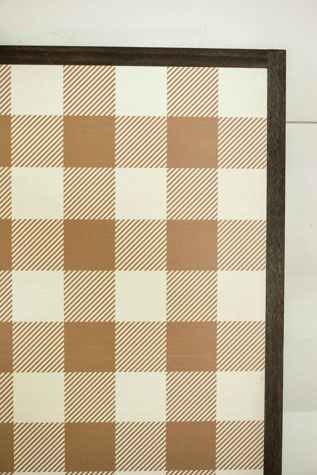 Buffalo Plaid | Burnt Orange: Dark Brown Frame / 24 inches x 24 inches