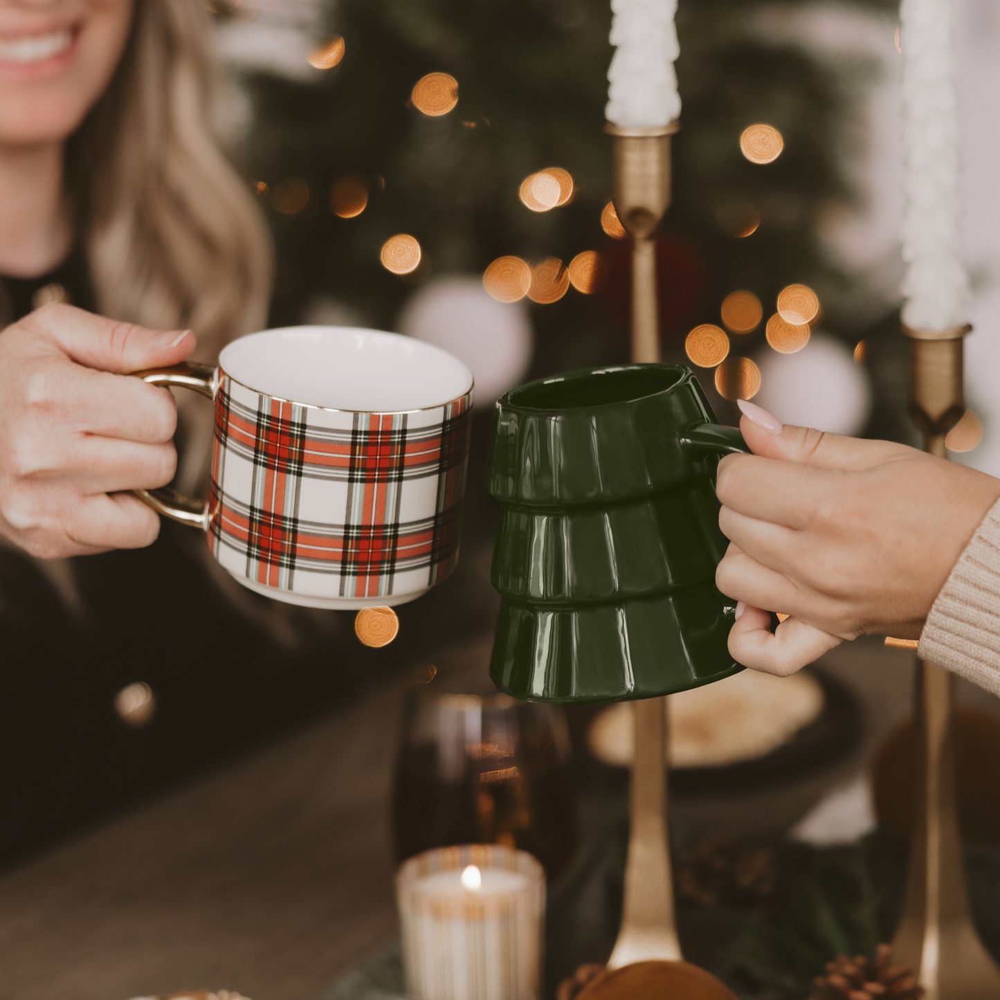Mug: White Plaid Coffee Mug