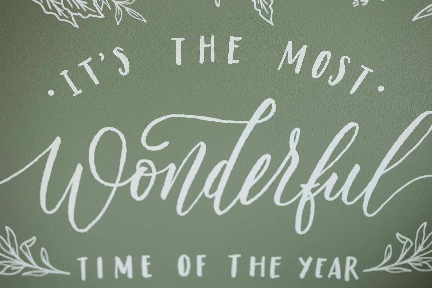 Joyfully Said - It's the Most Wonderful Time of the Year | Wall Art: Red / Light Brown Frame / 36 inches x 18 inches