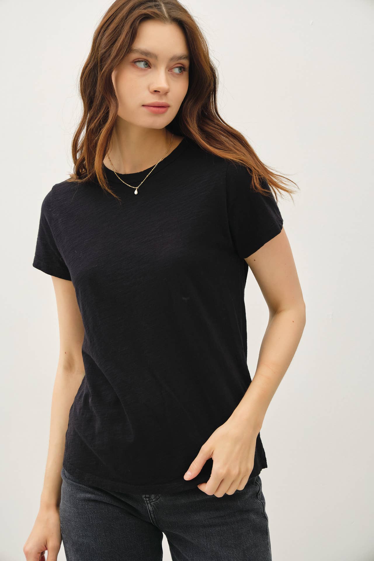 Garment Dyed Slub Tee: MARSALA