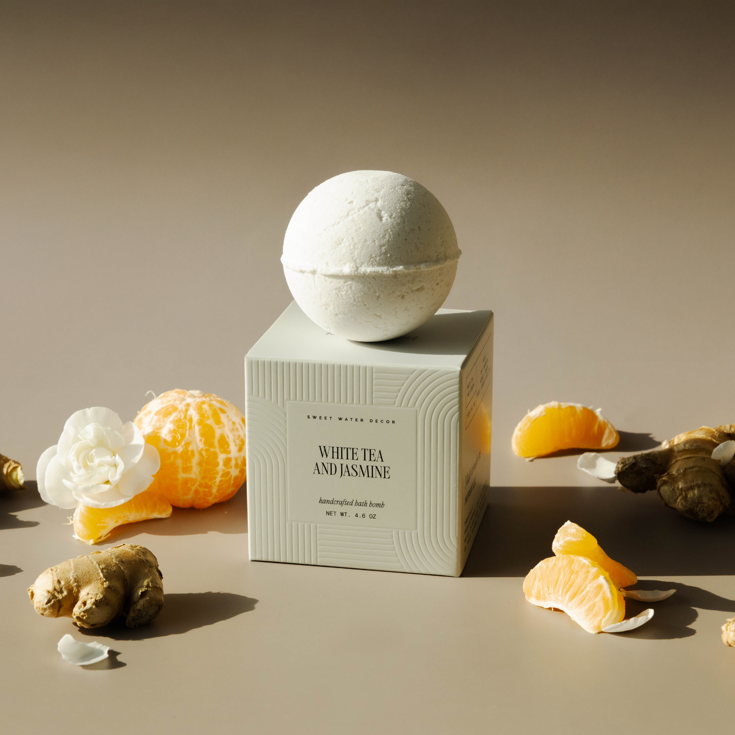 Bath Bomb: White Tea and Jasmine 4.6 oz Bath Bomb