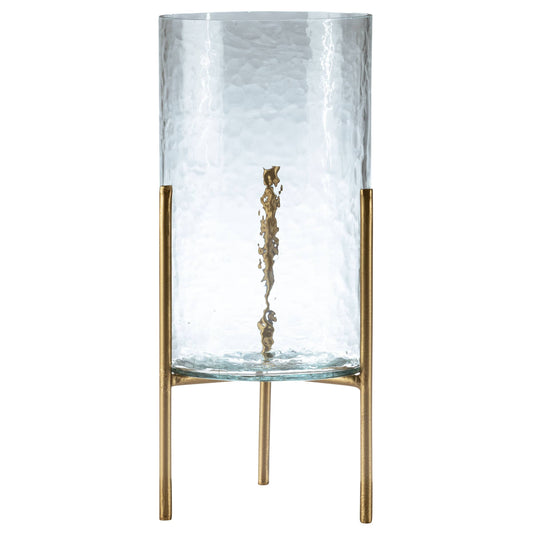 Hammered Glass Hurricane: Large