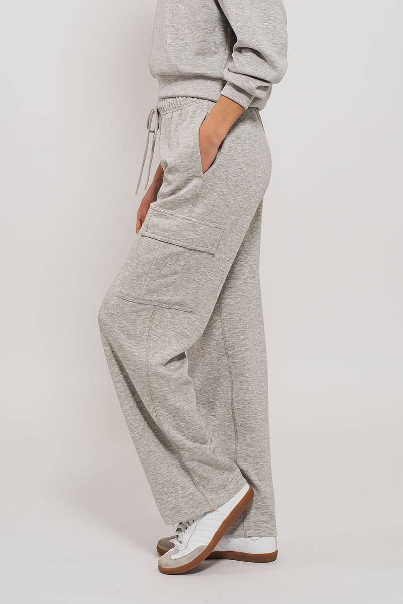 Relaxed Fit Cargo Sweatpants: CHALK