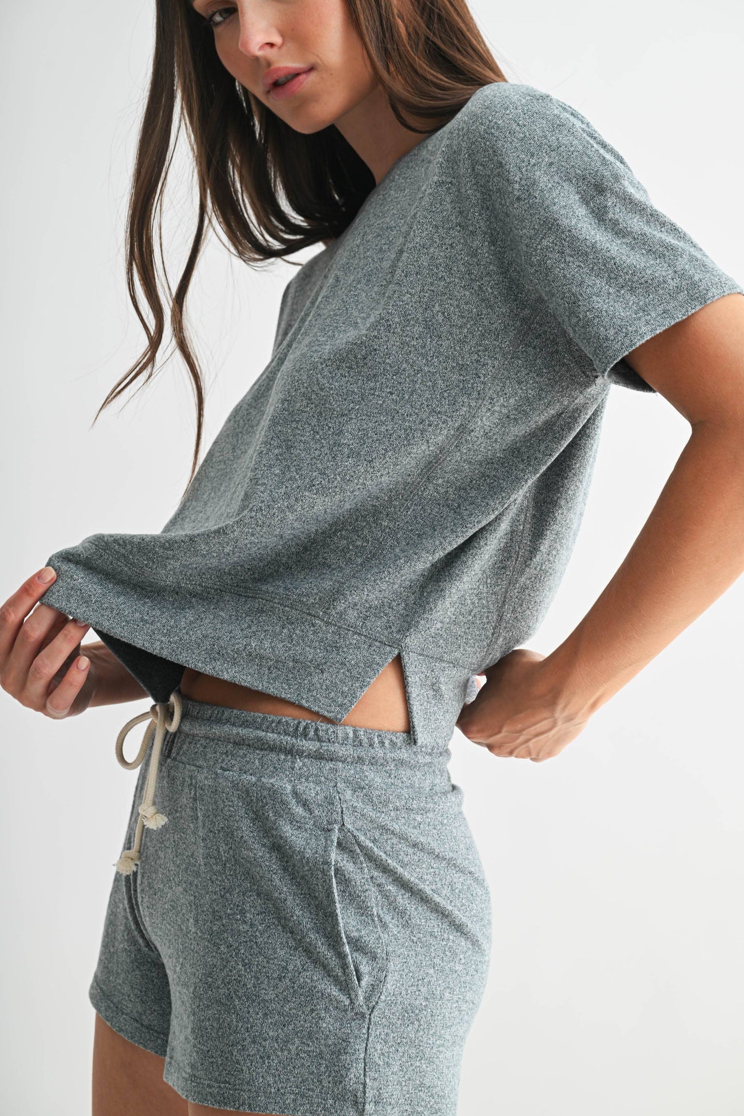 Mono B - Brushed Hacci Dolman Top: BURNT AMBER / S:M:L (2:2:2)