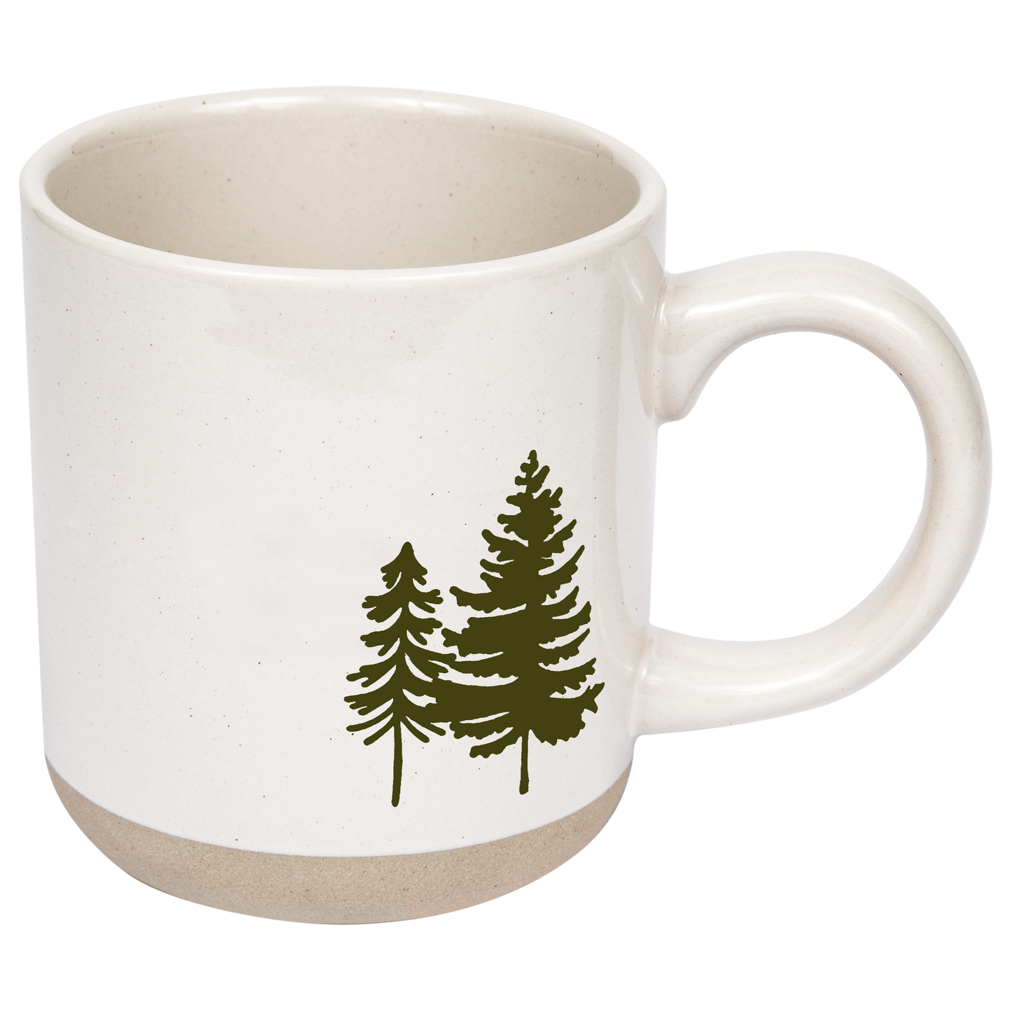 Mug: Green Trees Stoneware Coffee Mug