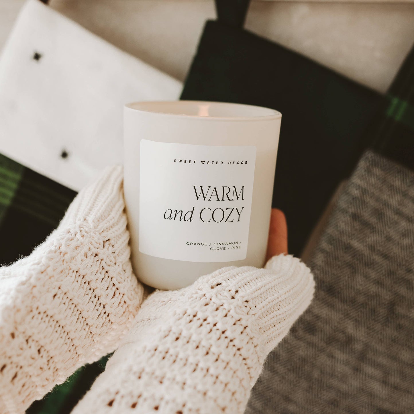 Candle: Warm and Cozy 15 oz Soy Candle, Matte Jar
