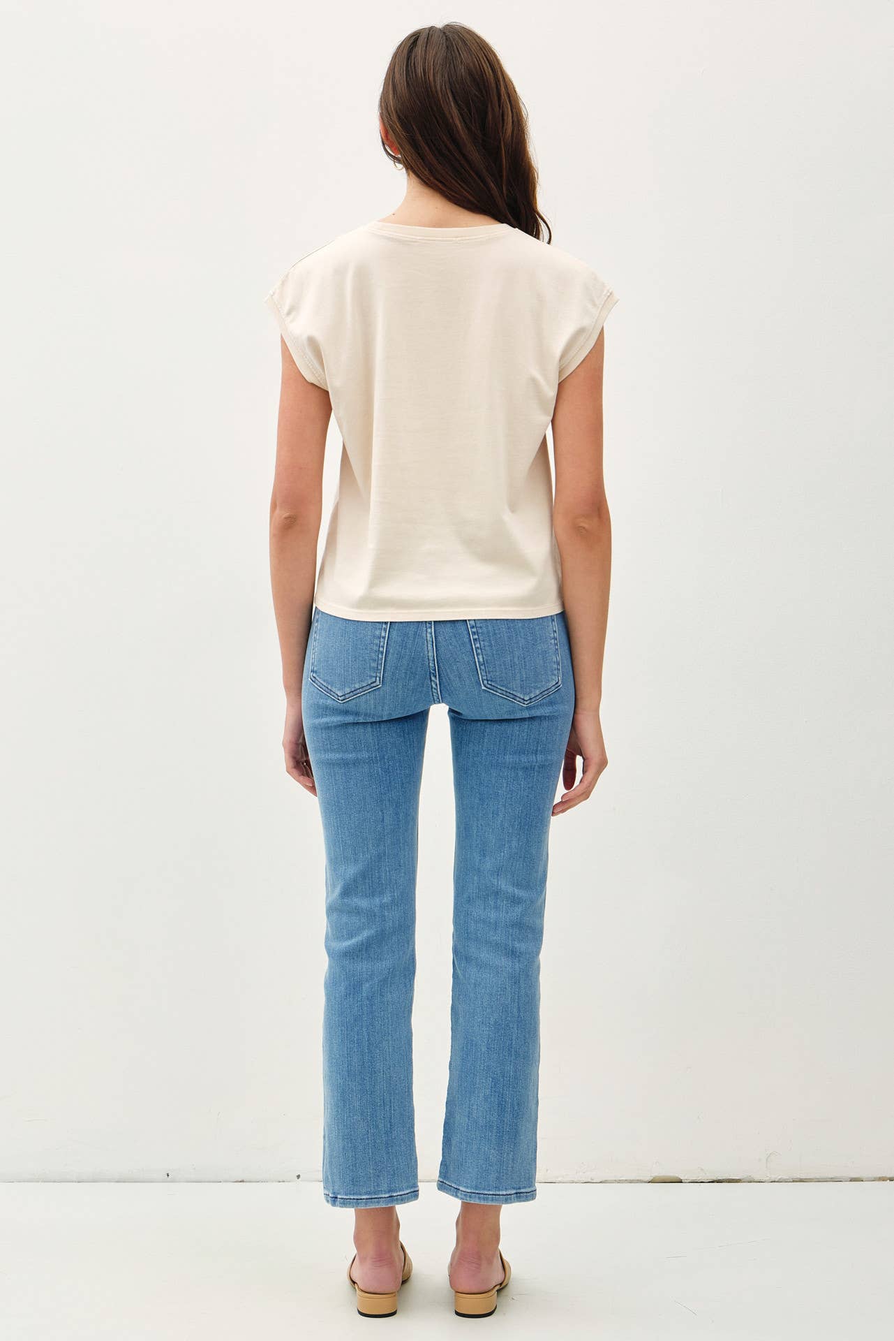 Basic Acid Washed Capped Sleeve Tee: GREY