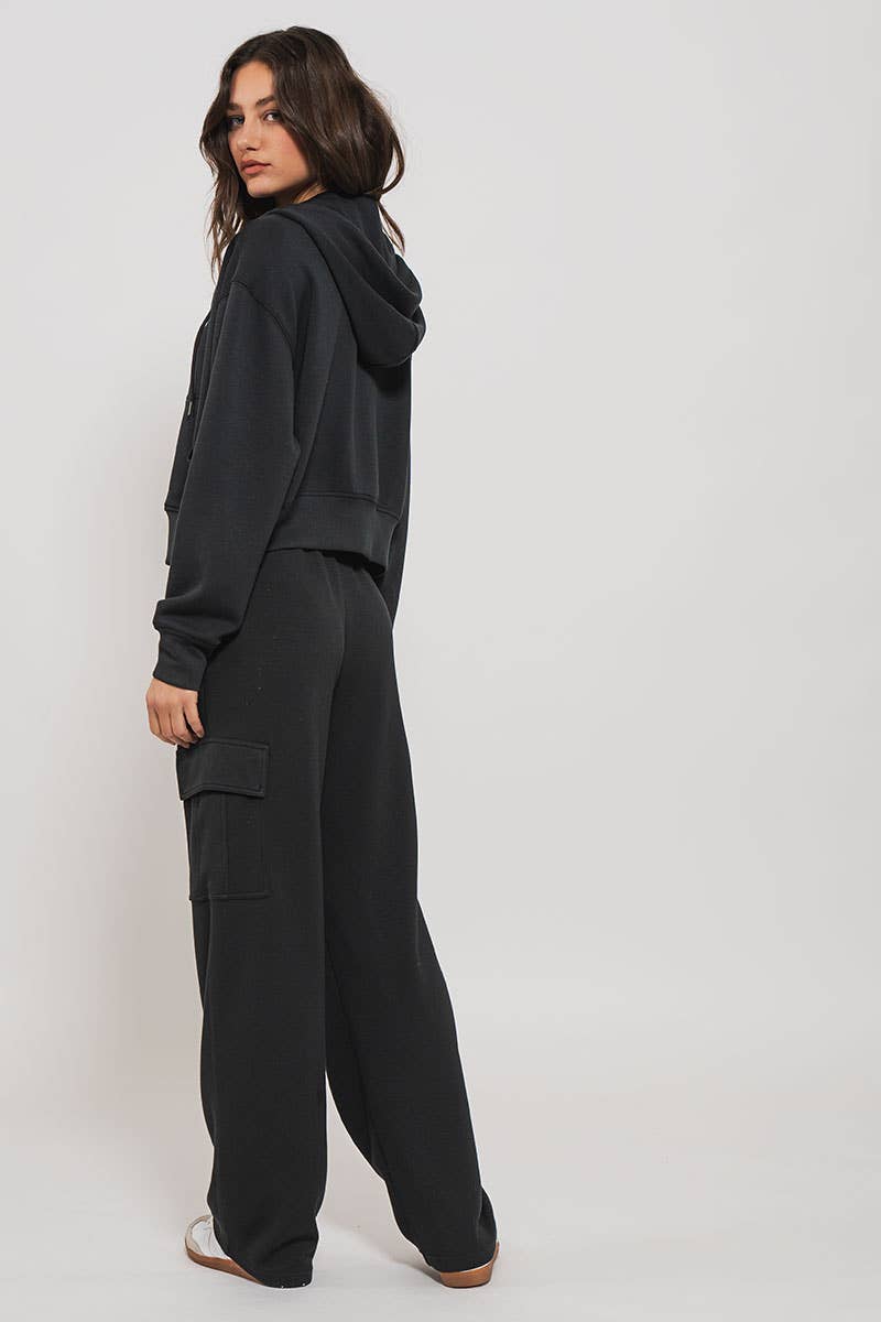 Relaxed Fit Cargo Sweatpants: CHALK