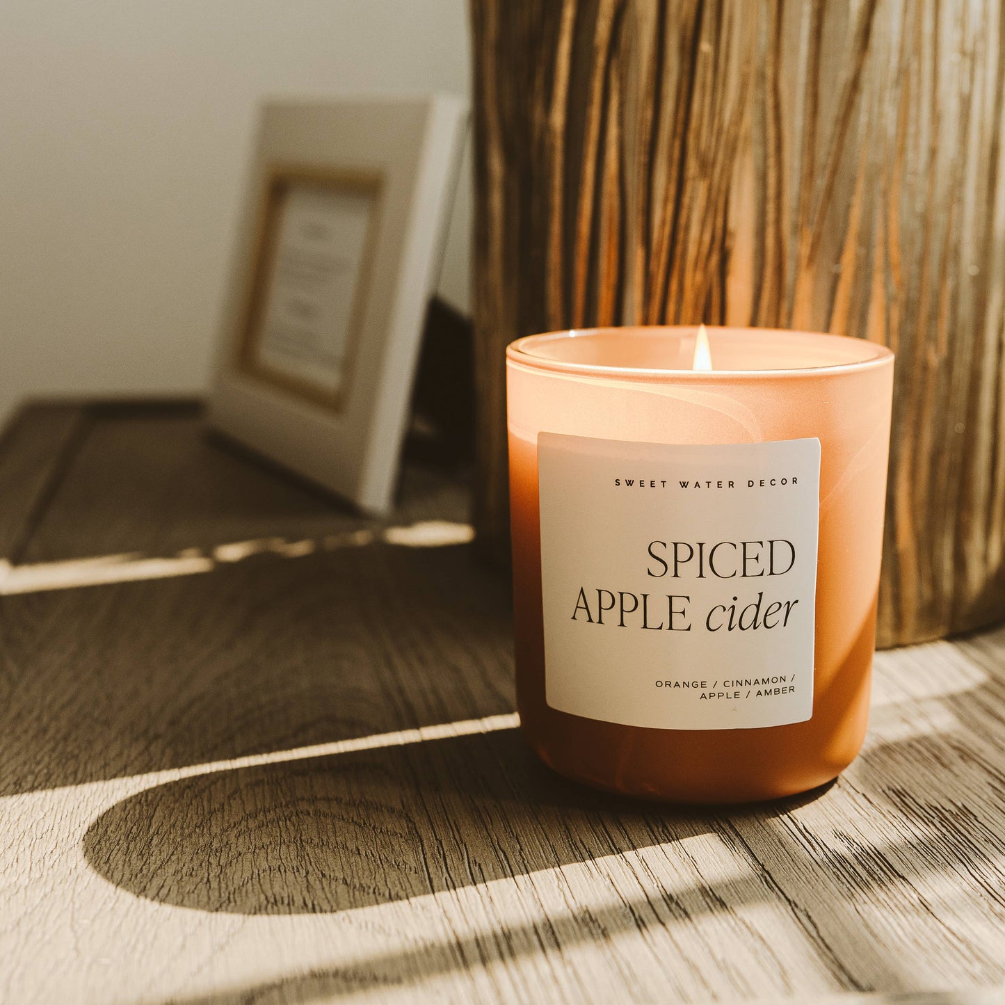 Candle: Spiced Apple Cider 15 oz Soy Candle, Matte Jar
