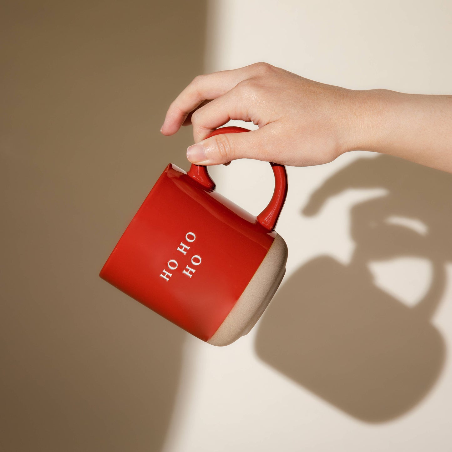 Mug: Ho Ho Ho Red Stoneware Coffee Mug