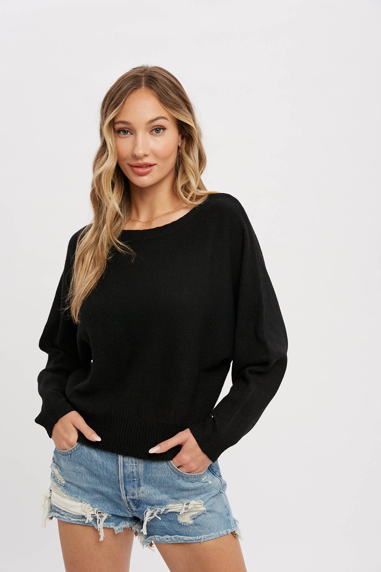 40% OFF- Boatneck Dolman Pullover: BURGUNDY