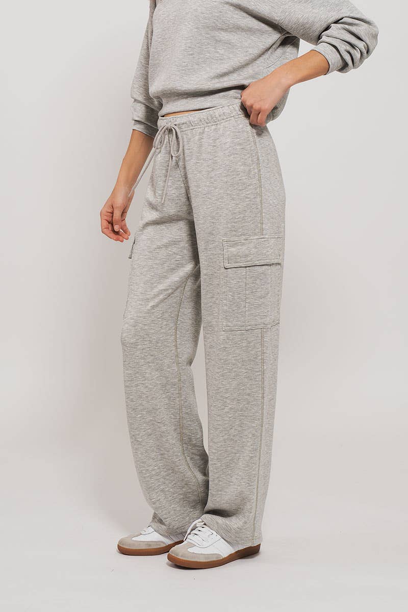 Relaxed Fit Cargo Sweatpants: CHALK