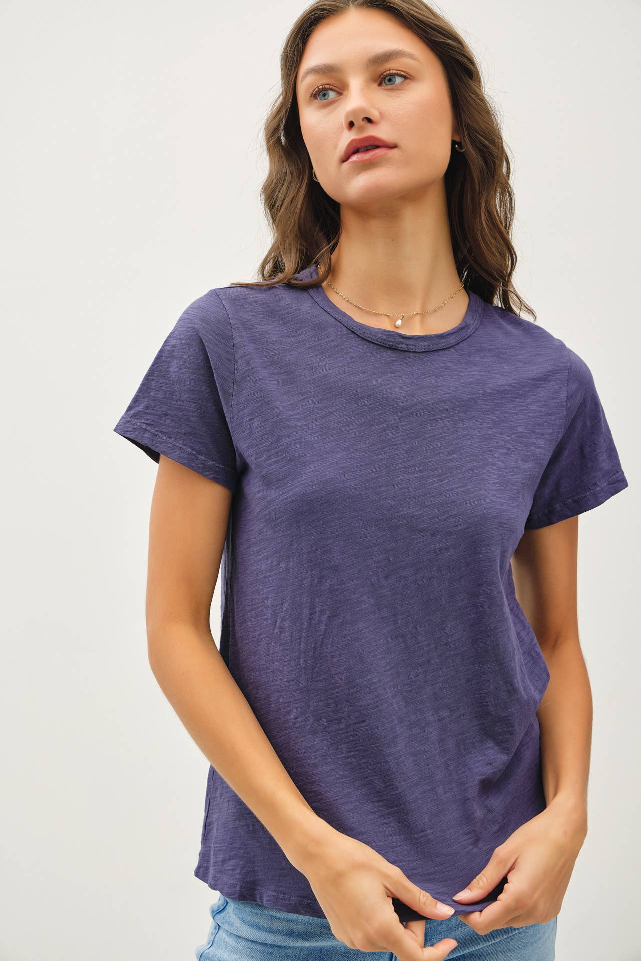 Garment Dyed Slub Tee: MARSALA