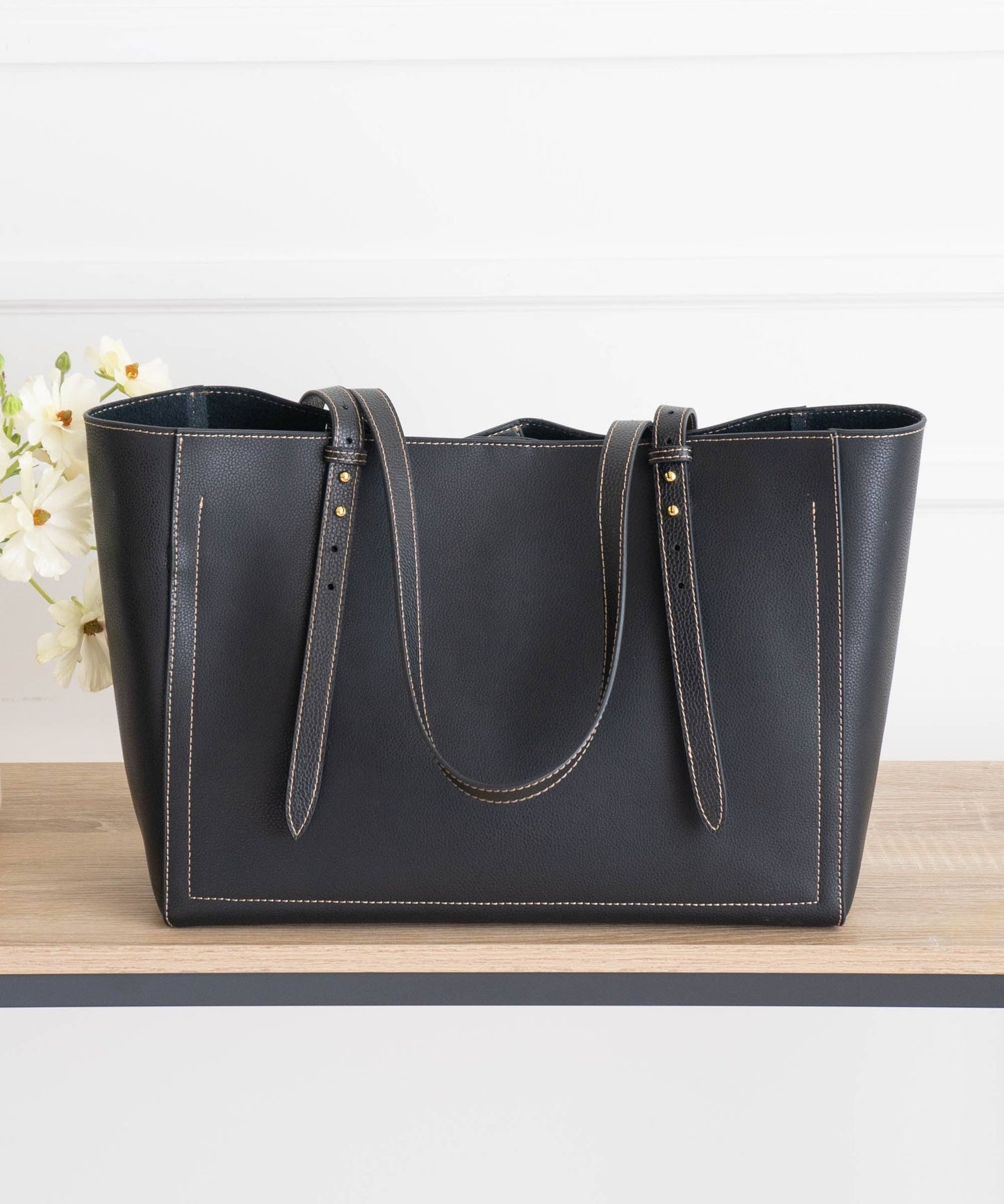 Eliana Tote - Leather: Black