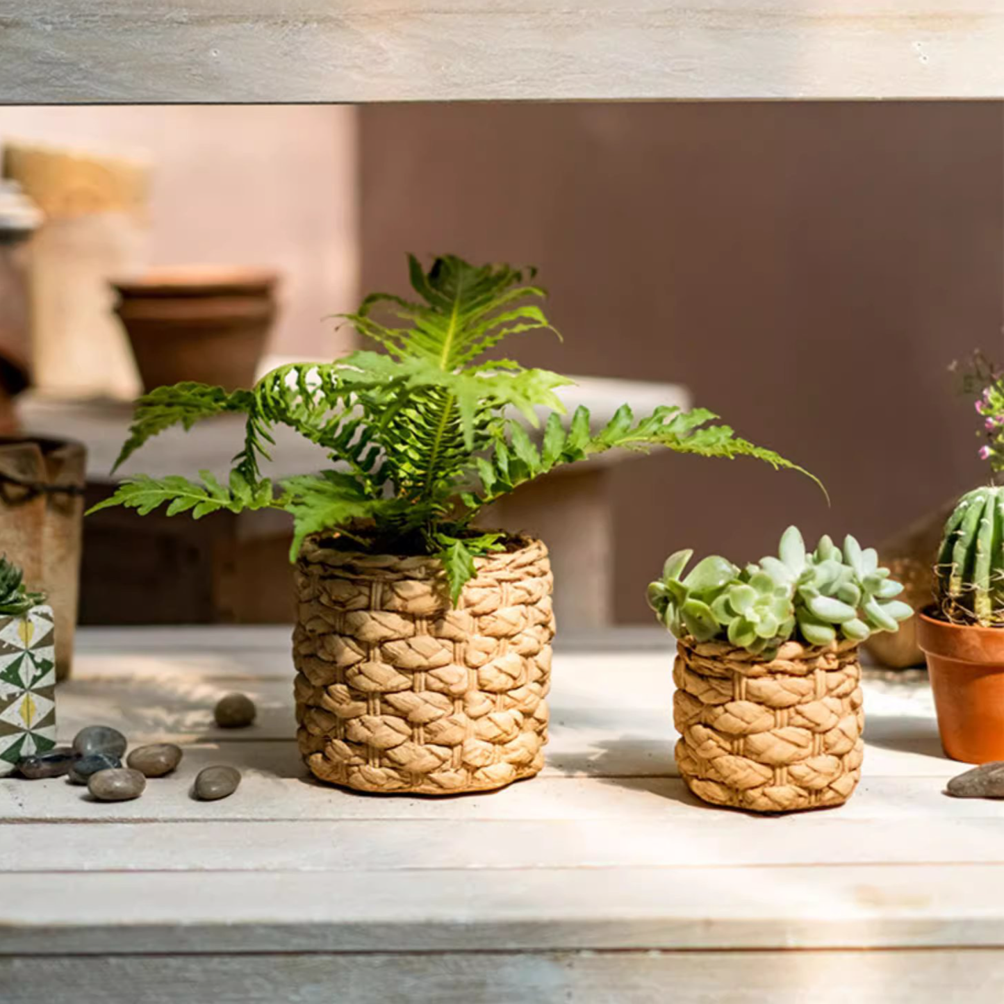 20% OFF Grass Woven Looking Cement Planter: Small