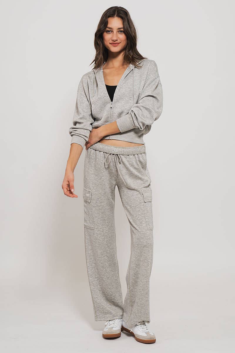 Relaxed Fit Cargo Sweatpants: CHALK