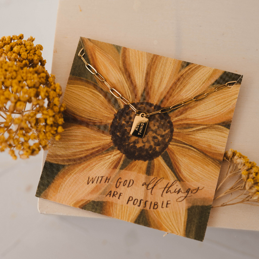 All Things  Mini Tag Necklace | Christian Jewelry