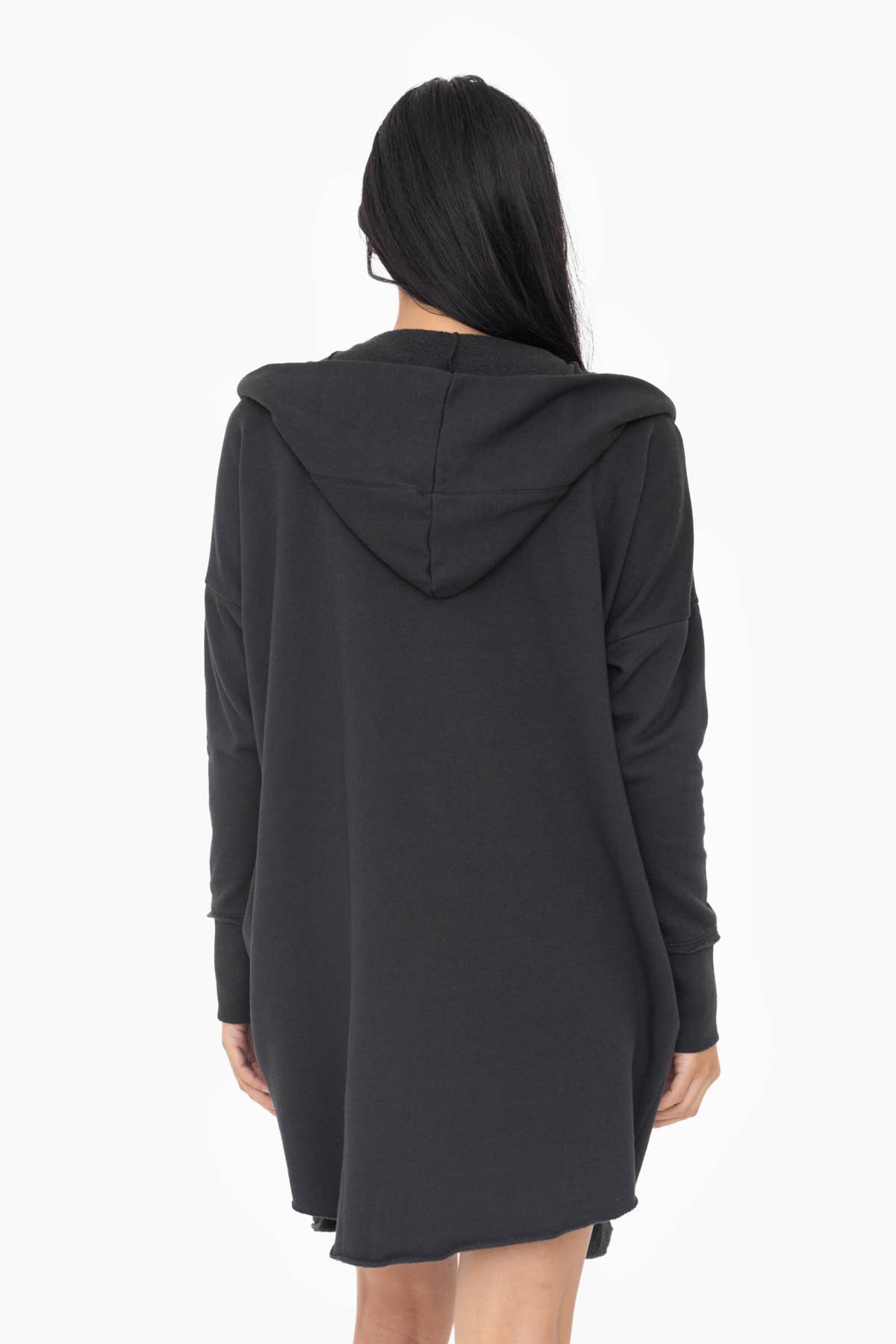 Open Front Longline Hoodie Cardigan: NEW ORCHID