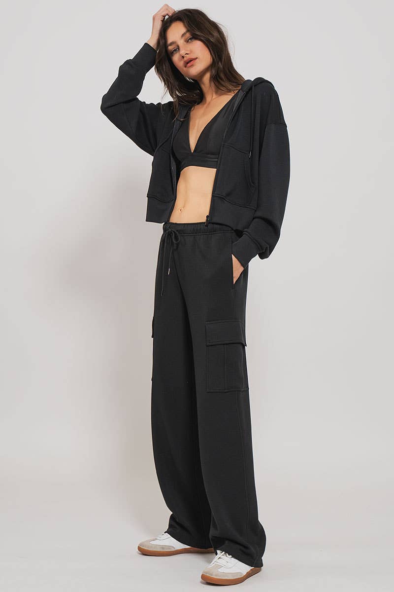 Relaxed Fit Cargo Sweatpants: CHALK