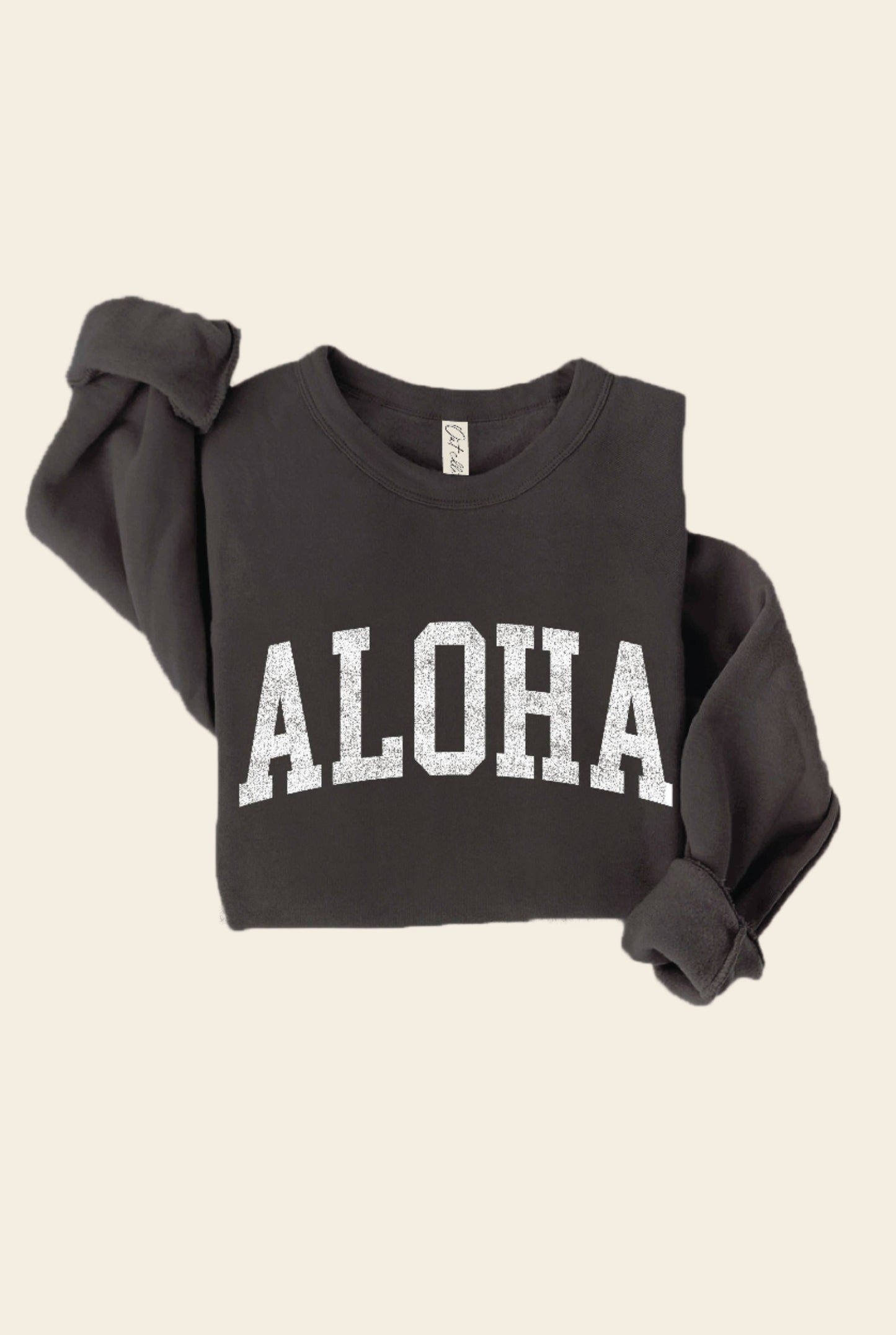 ALOHA Graphic Sweatshirt: BLACK