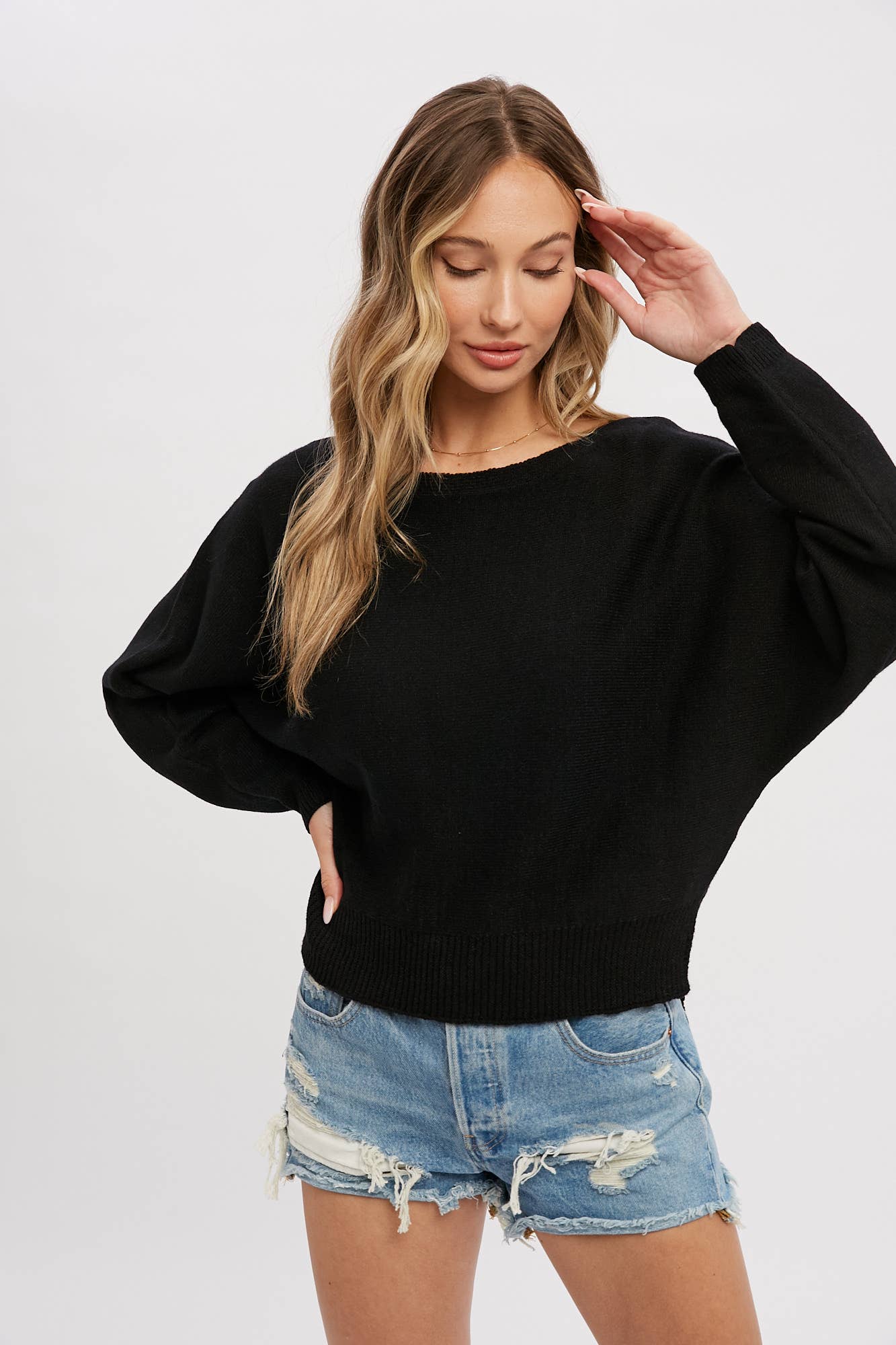 40% OFF- Boatneck Dolman Pullover: BURGUNDY