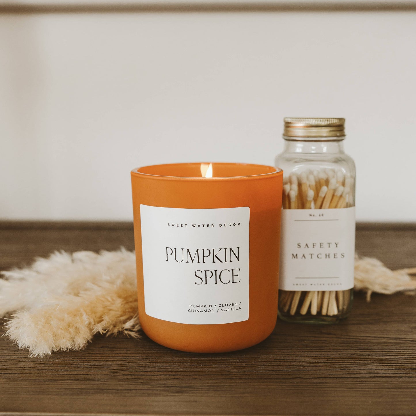 Candle: Pumpkin Spice 15 oz Soy Candle, Matte Jar