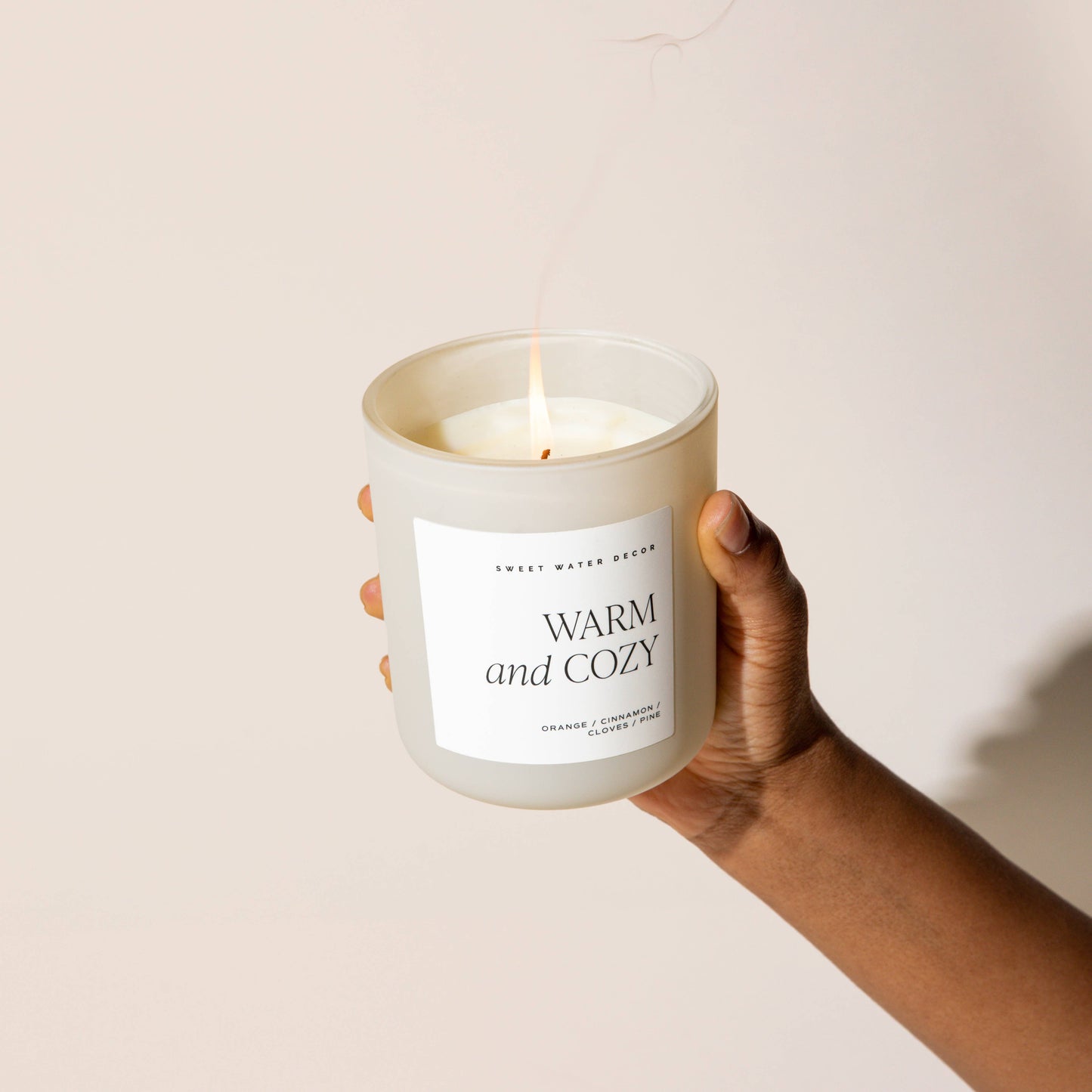 Candle: Warm and Cozy 15 oz Soy Candle, Matte Jar