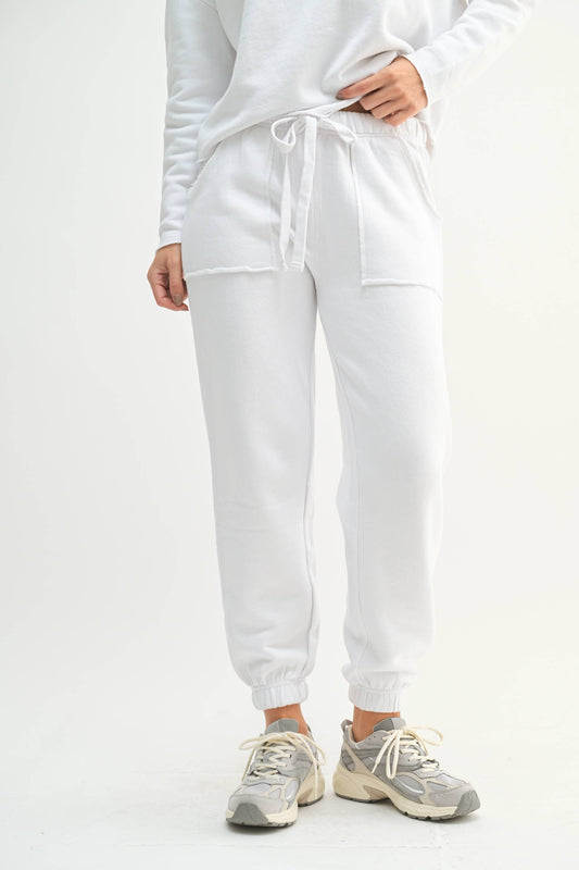 Malibu Essential Joggers: WHITE
