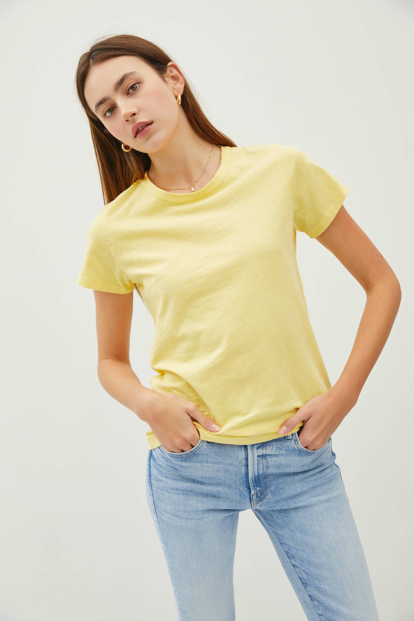 Garment Dyed Slub Tee: CHAMBRAY