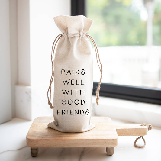 Pairs Well Wine Bag Natural Cotton Linen