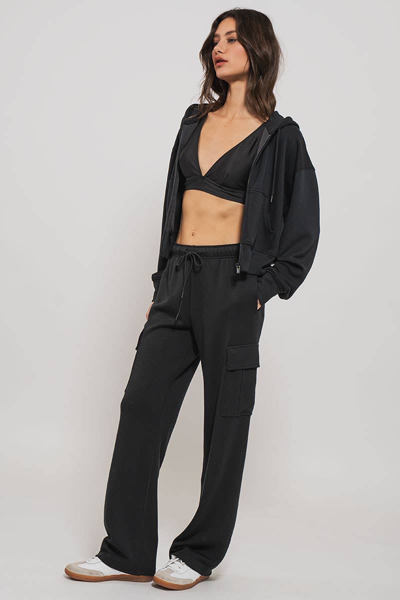 Relaxed Fit Cargo Sweatpants: CHALK