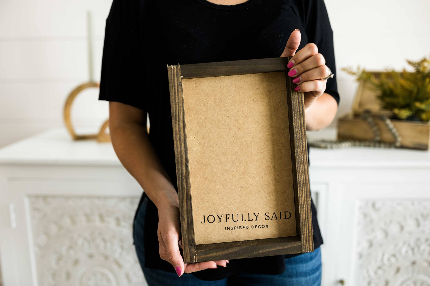 We Love You Fall | Wall Art: Light Brown Frame / 8 inches x 12 inches