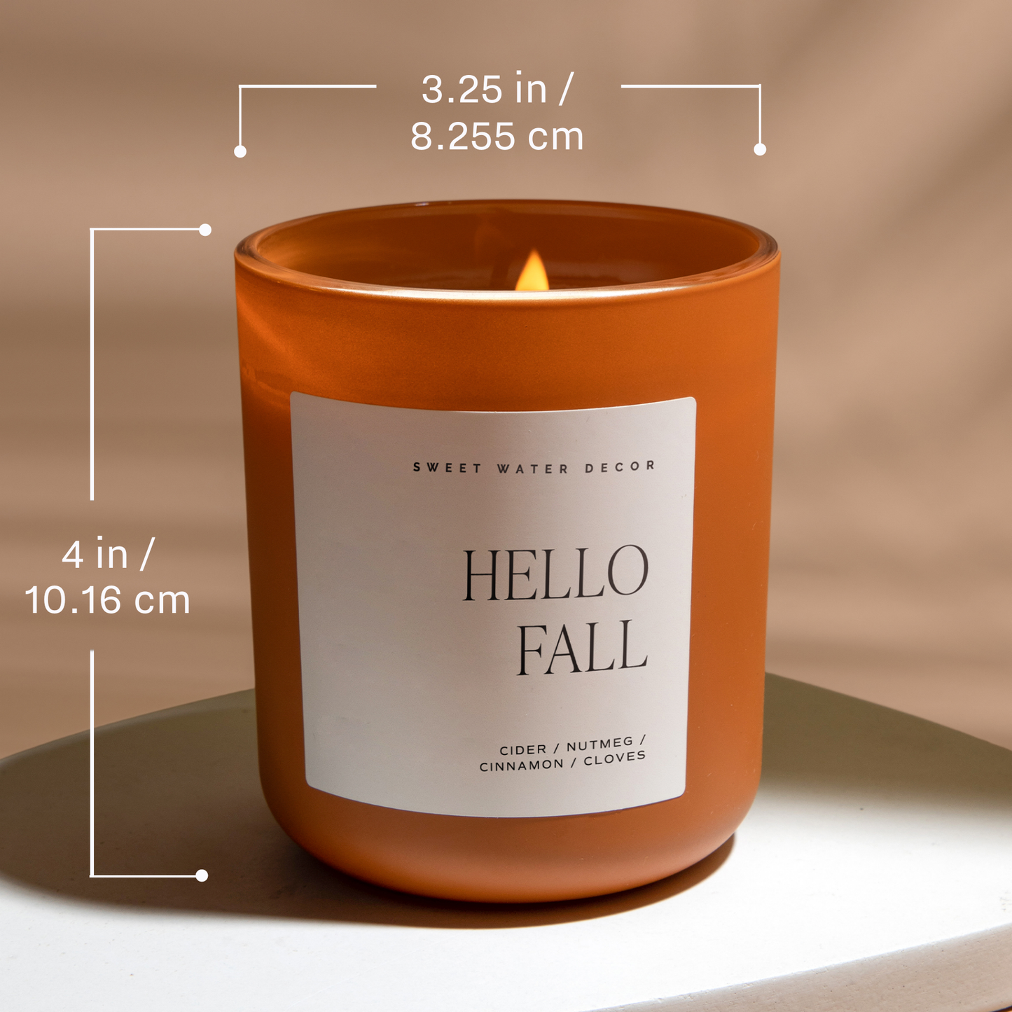 Candle: Spiced Apple Cider 15 oz Soy Candle, Matte Jar