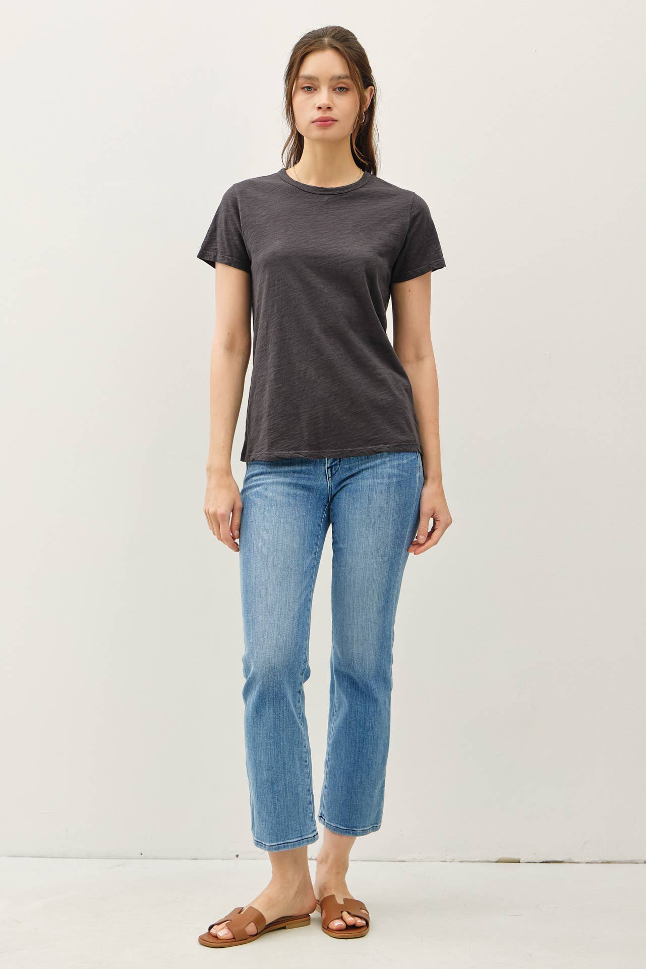 Garment Dyed Slub Tee: CLAY