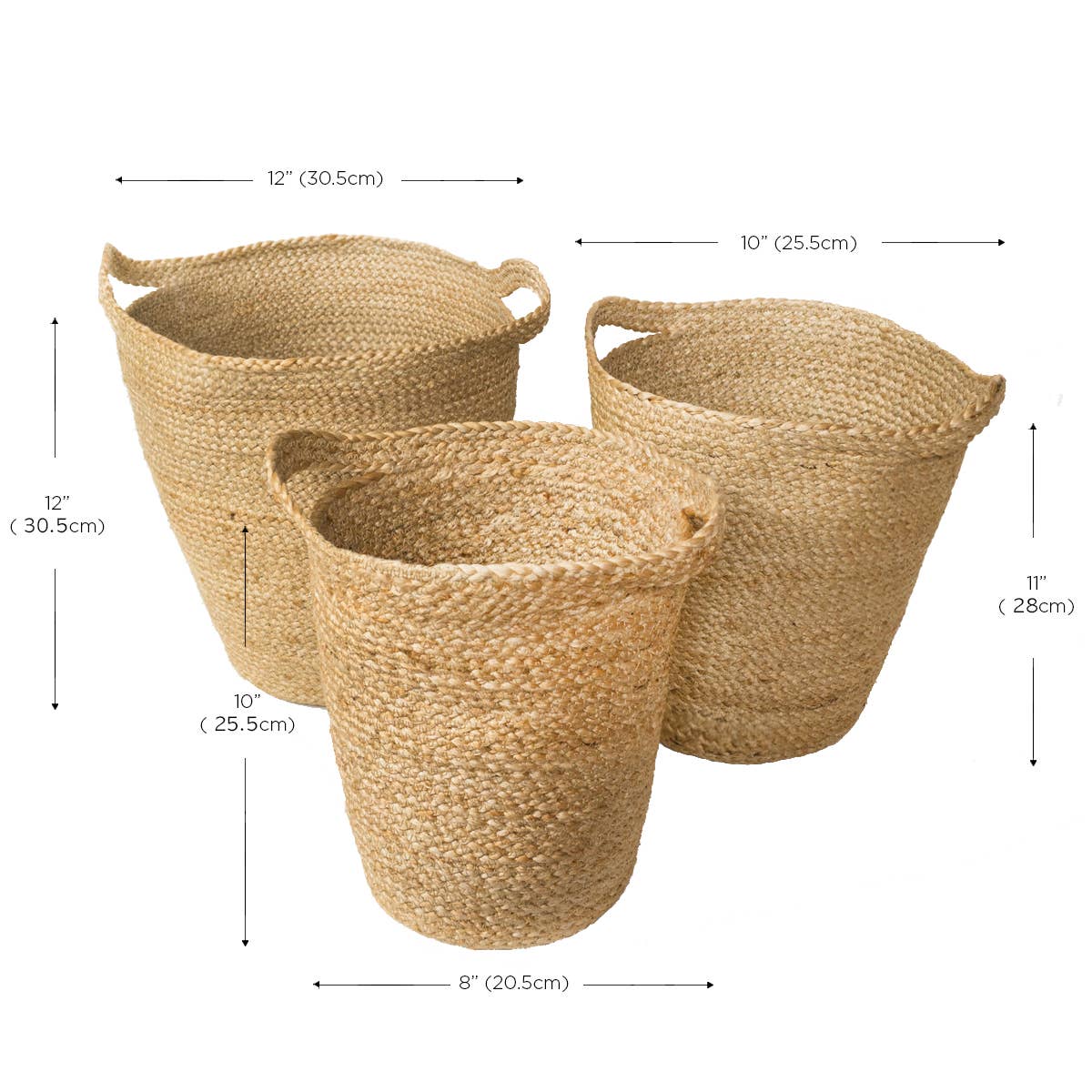 Handwoven Storage • Kata Basket with Slit Handle-Set of 3