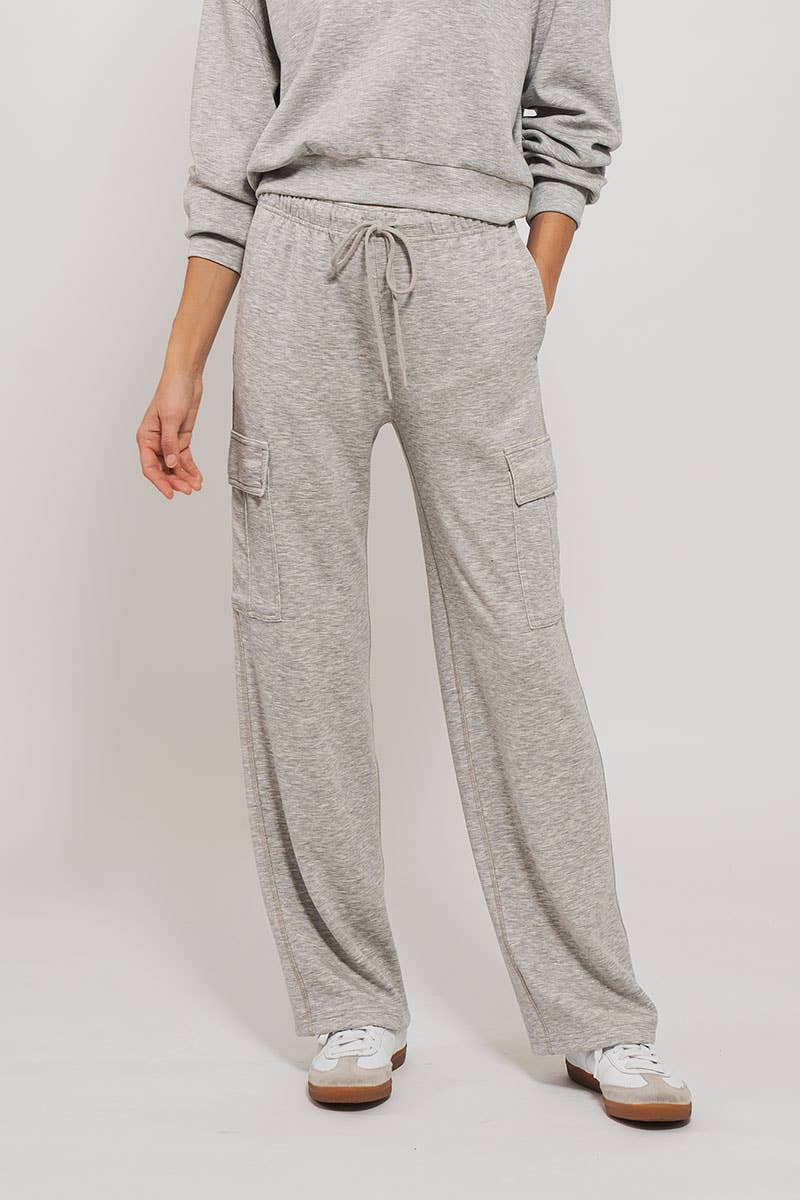 Relaxed Fit Cargo Sweatpants: CHALK